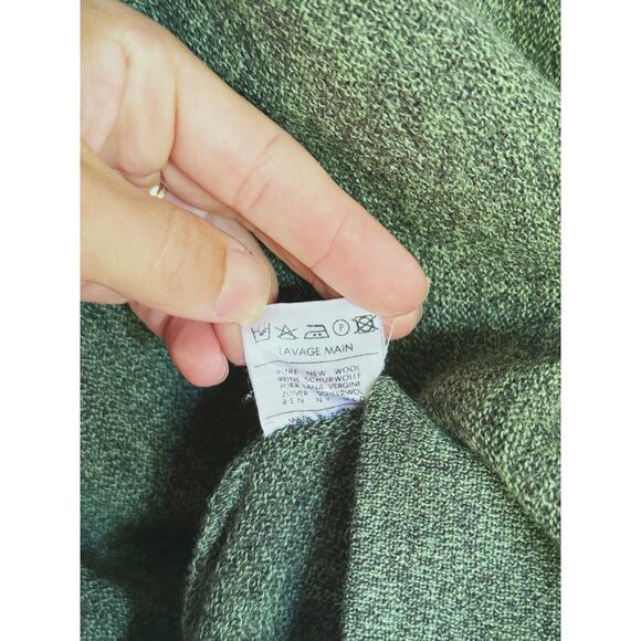 Lacoste Men’s Heathered Green V-Neck Pure Wool Sweater Long Sleeve Large Fall - Picture 6 of 7